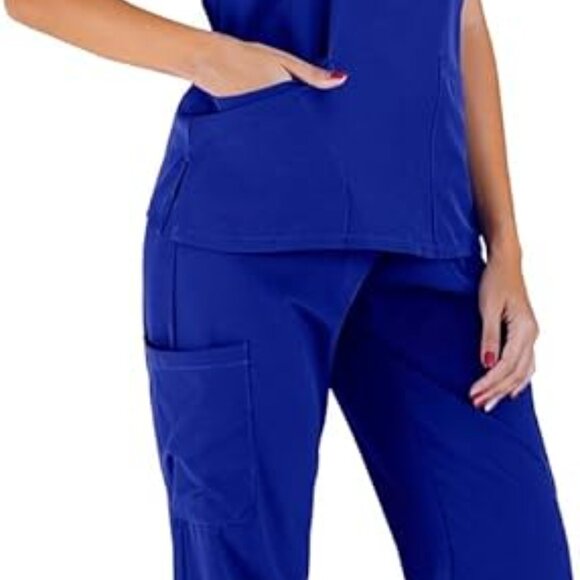 Navy Blue Minty Mint Jogger Scrub Set XL - Picture 2 of 4